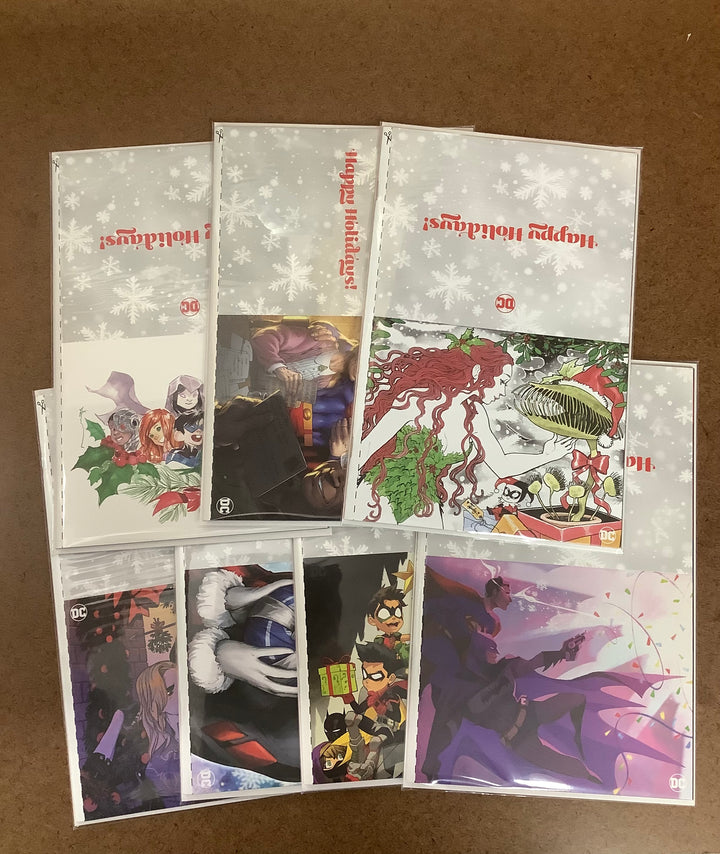 Lot of 7 DC Comics 2024 Happy Holiday Cards Variant Complete Set <OXL-03>