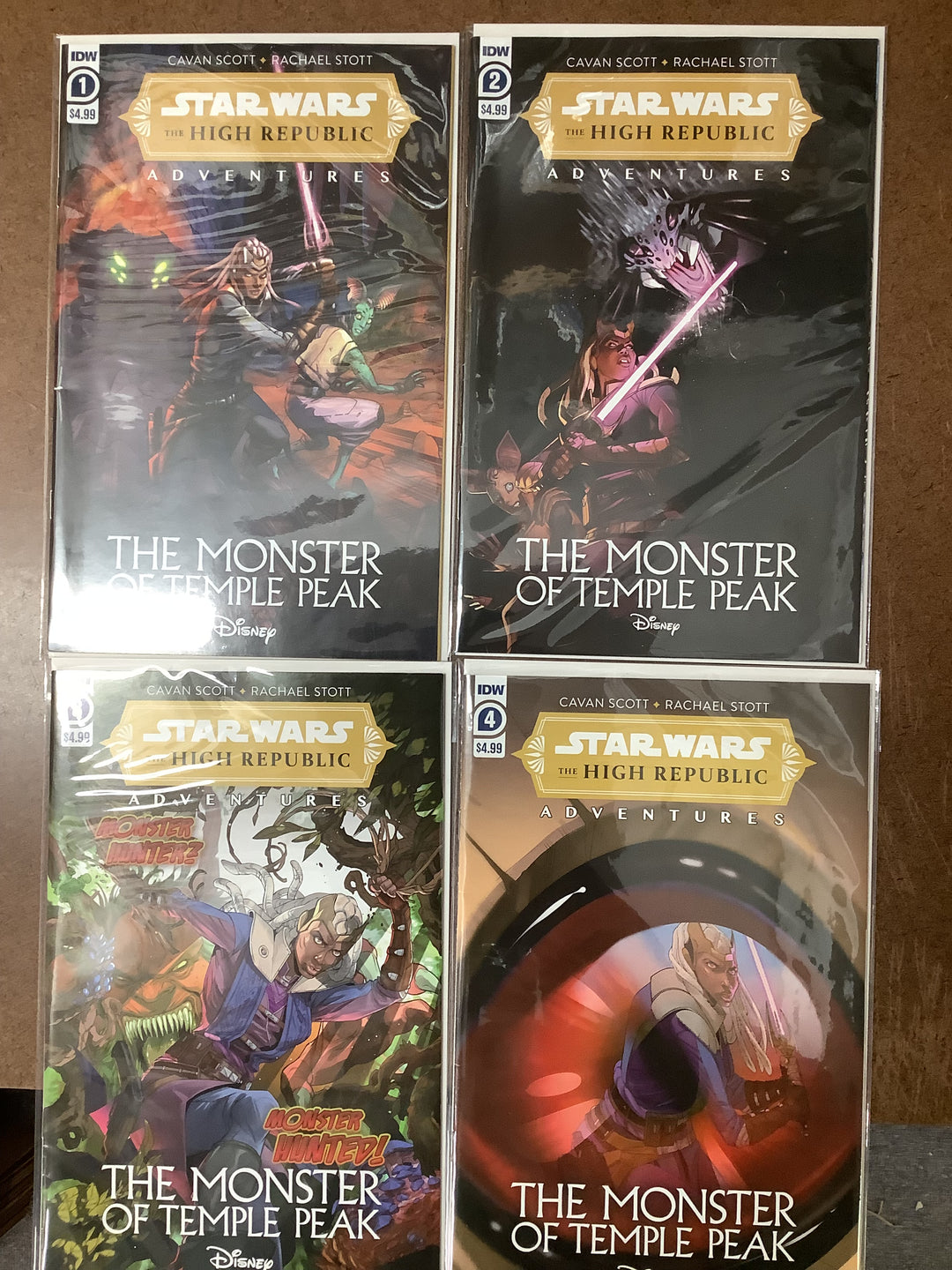 Lot of 4 Star Wars High Republic Adventures: The Monster of Temple Peak IDW Comics #1-#4 Complete Miniseries Set <OXL-03>
