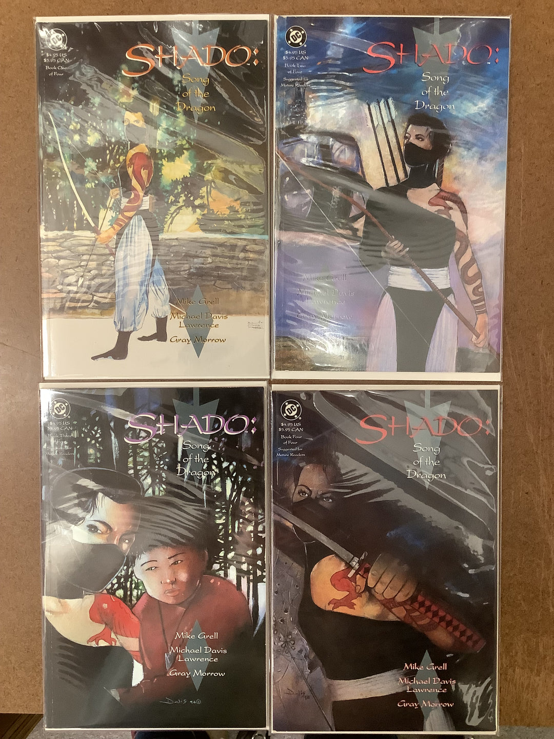 Lot of 4 Shado: Song of the Dragon (1992) DC Comics #1-#4 Complete Miniseries Set <OXL-03>