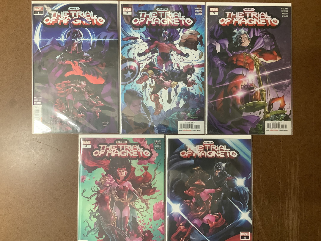 Lot of 5 X-Men Trial Of Magneto Marvel Comics #1-#5 Complete Miniseries Set <OXL-04>