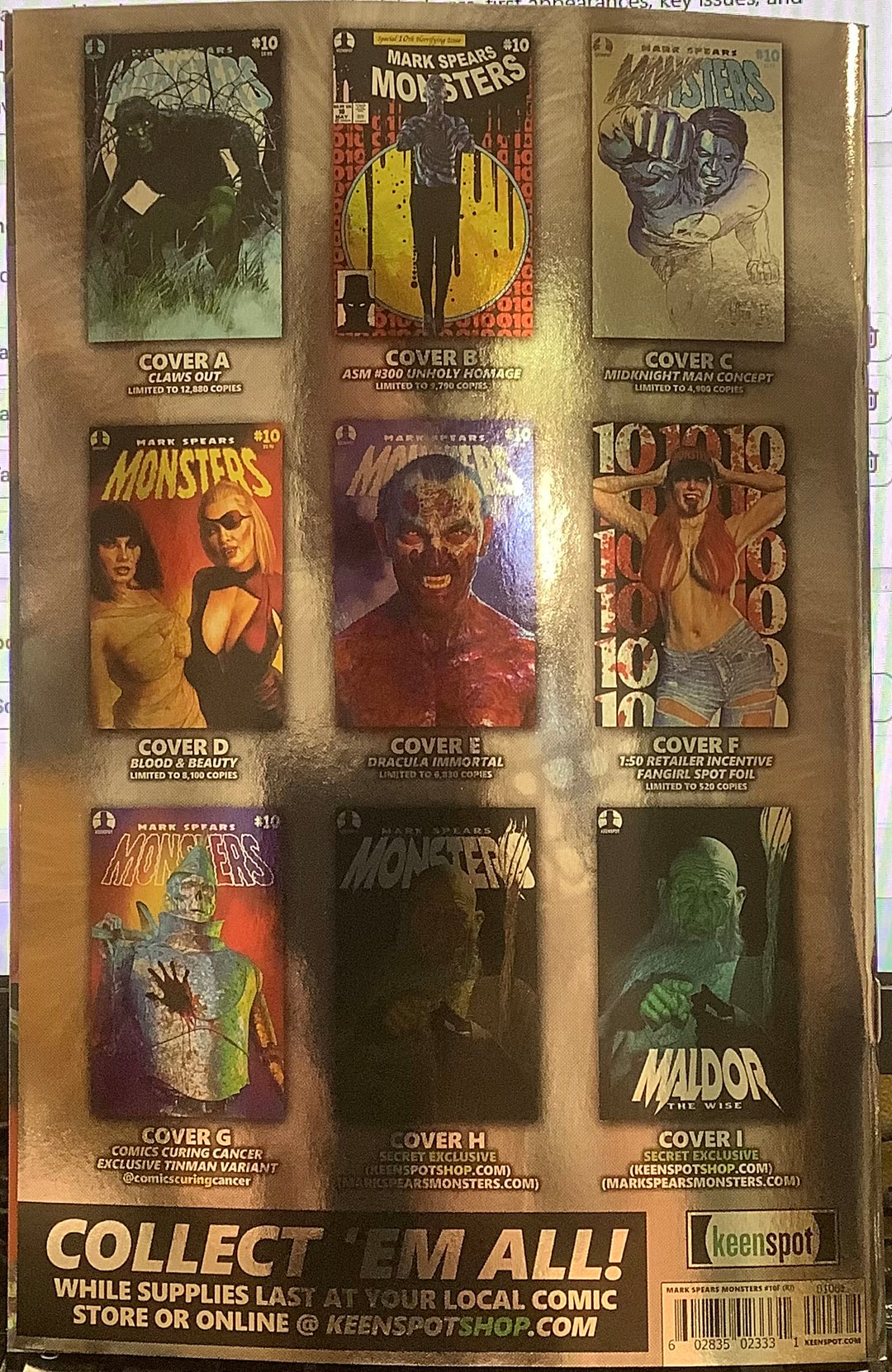 Mark Spears Monsters #10 Cover F Mark Spears (1:50) Fangirl Spot Foil Virgin Variant