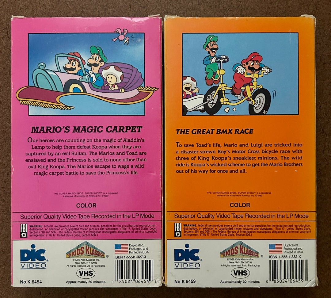 Super Mario Bros. Sper Show! Great BMX Race/Mario's Magic Carpet (VHS) <CONSIGNMENT>