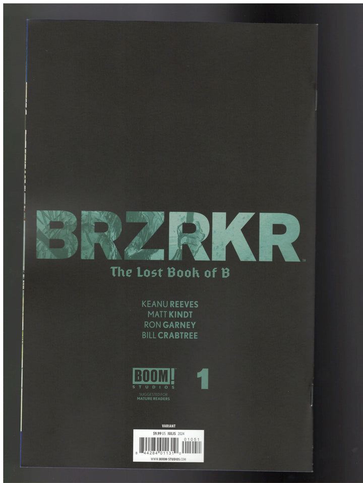 BRZRKR The Lost Book Of B #1 Cover E (1:10) De Lulis Virgin Variant Edition (Mature)