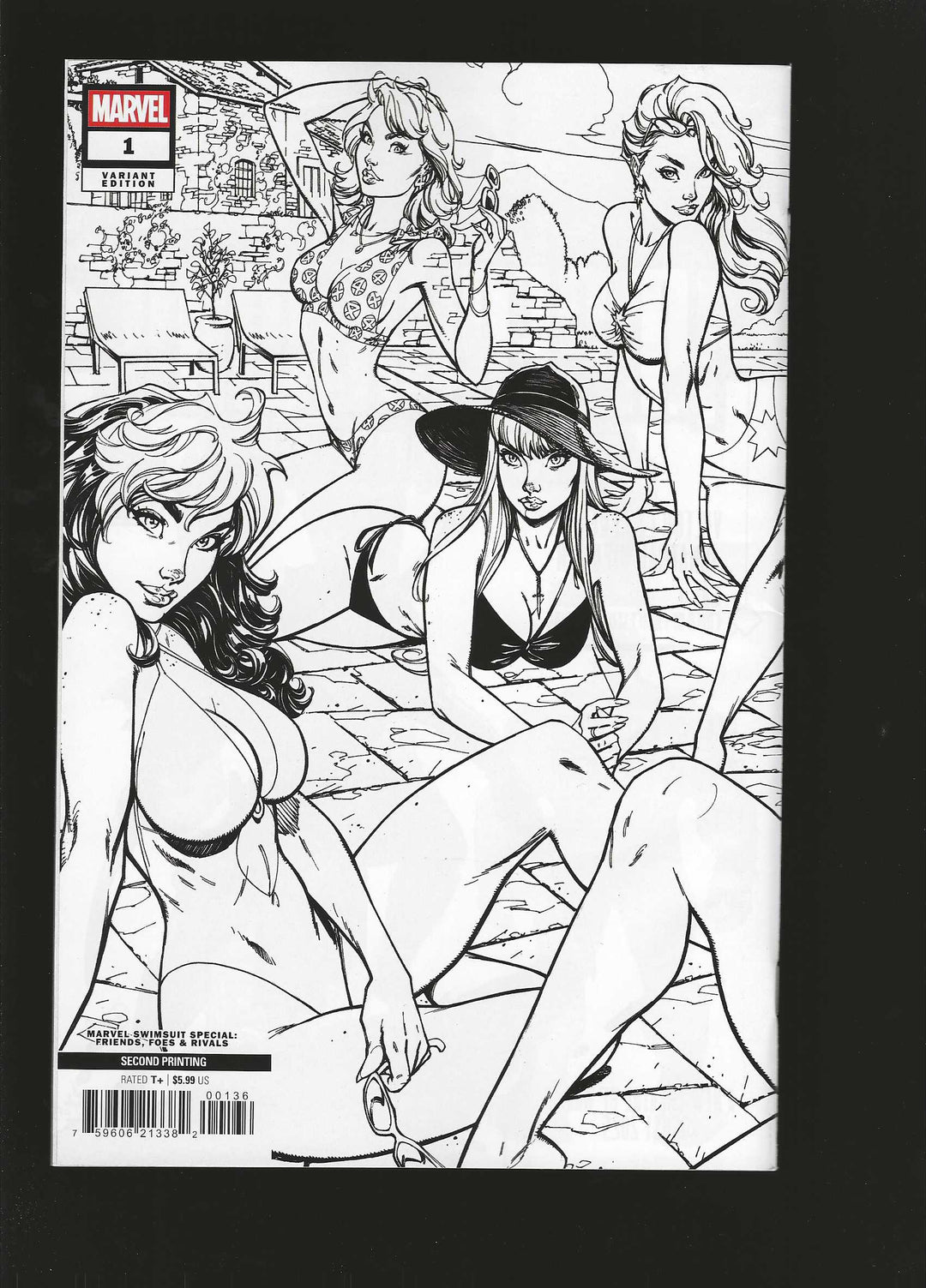 Marvel Swimsuit Special: Friends, Foes & Rivals #1 Variant (2nd Print) J.Scott Campbell (1:25) Inks Virgin Edition