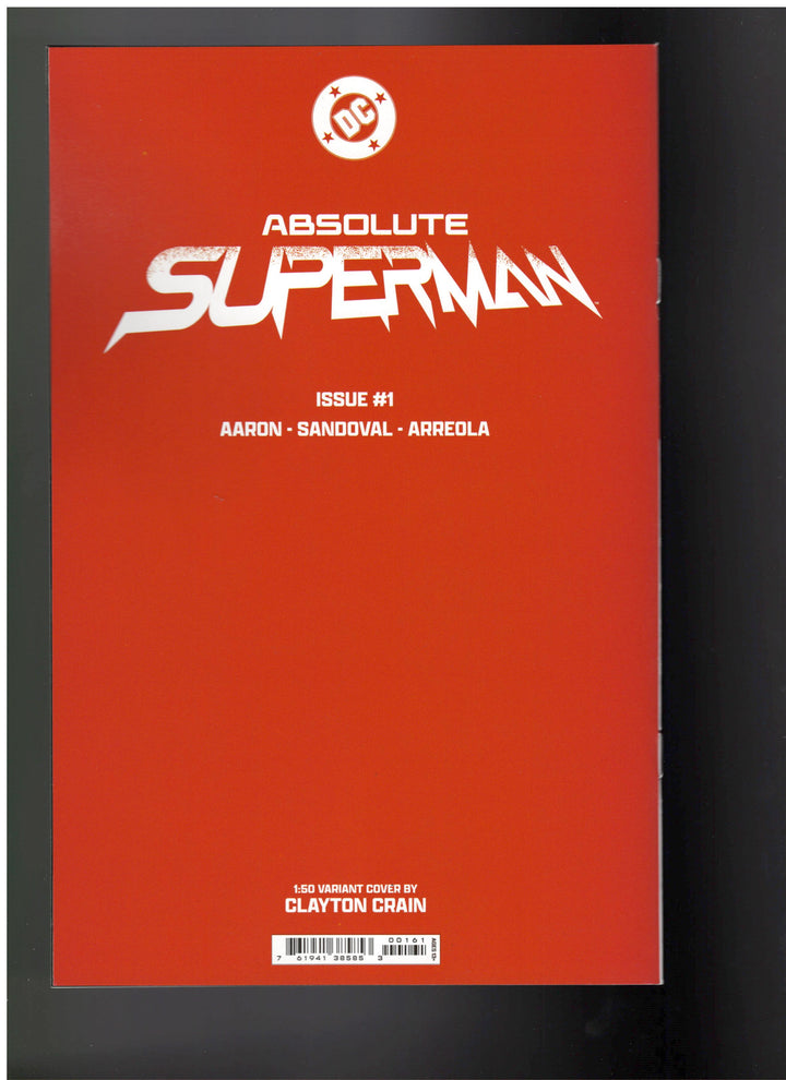 Absolute Superman #1 Cover G (1:50) Clayton Crain Virgin Card Stock Variant