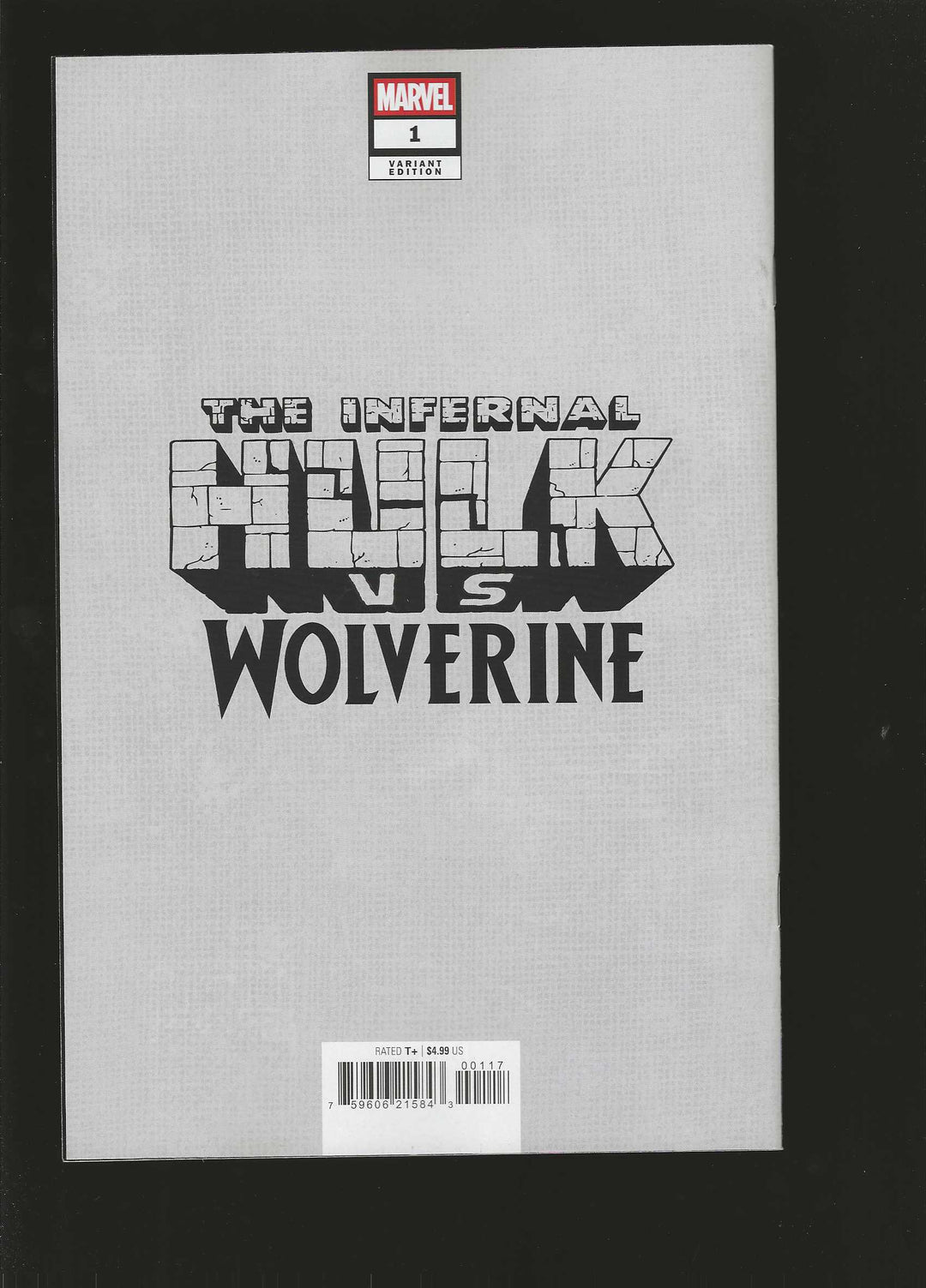 Infernal Hulk vs Wolverine #1 Variant (1:50) Skottie Young Full Art Virgin Edition