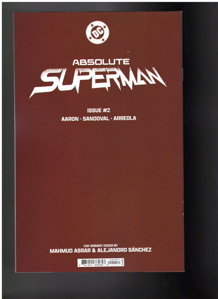 Absolute Superman #2 Cover E (1:50) Mahmud Asrar Virgin Card Stock Variant