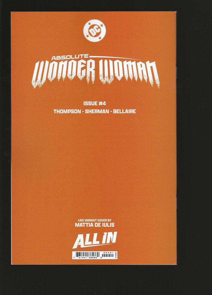 Absolute Wonder Woman #4 Cover E (1:50) Mattia De Iulis Virgin Card Stock Variant