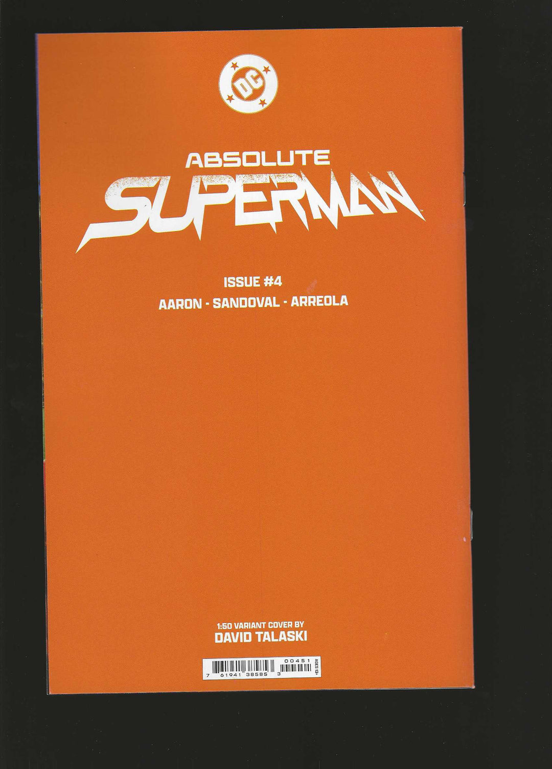 Absolute Superman #4 Cover E (1:50) David Talaski Virgin Card Stock Variant