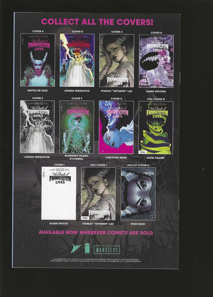 Universal Monsters The Bride Of Frankenstein Lives #1 (Of 4) Cover F (1:50) Rosemary Valero Oconnell Variant