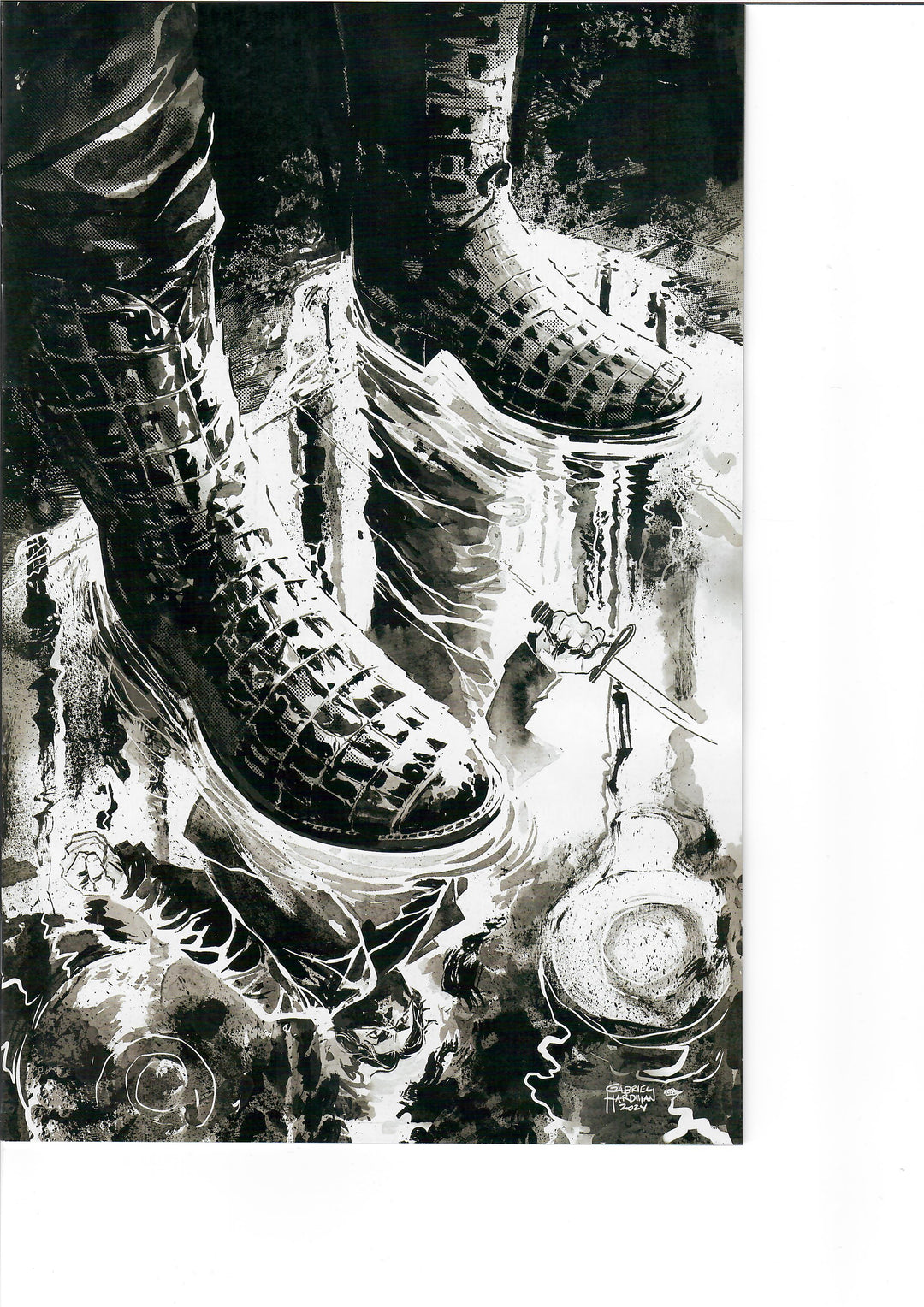 Crocodile Black #3 (Of 5) Cover D Hardman Black & White Virgin Unlockable (Mature) - One Per Store