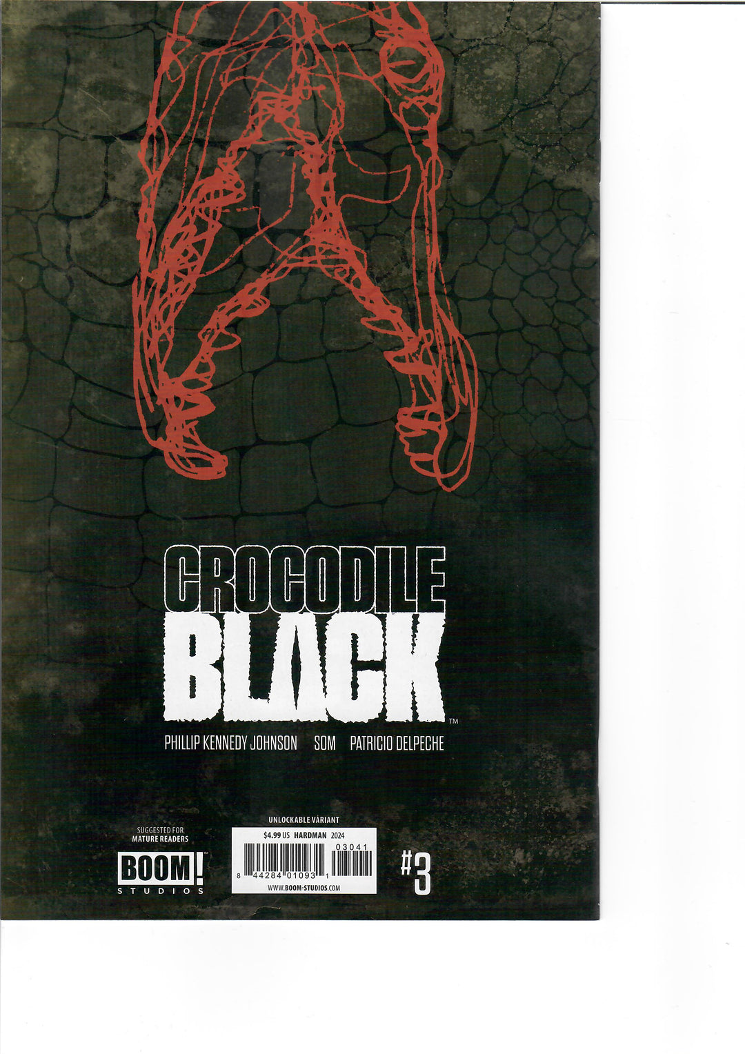 Crocodile Black #3 (Of 5) Cover D Hardman Black & White Virgin Unlockable (Mature) - One Per Store