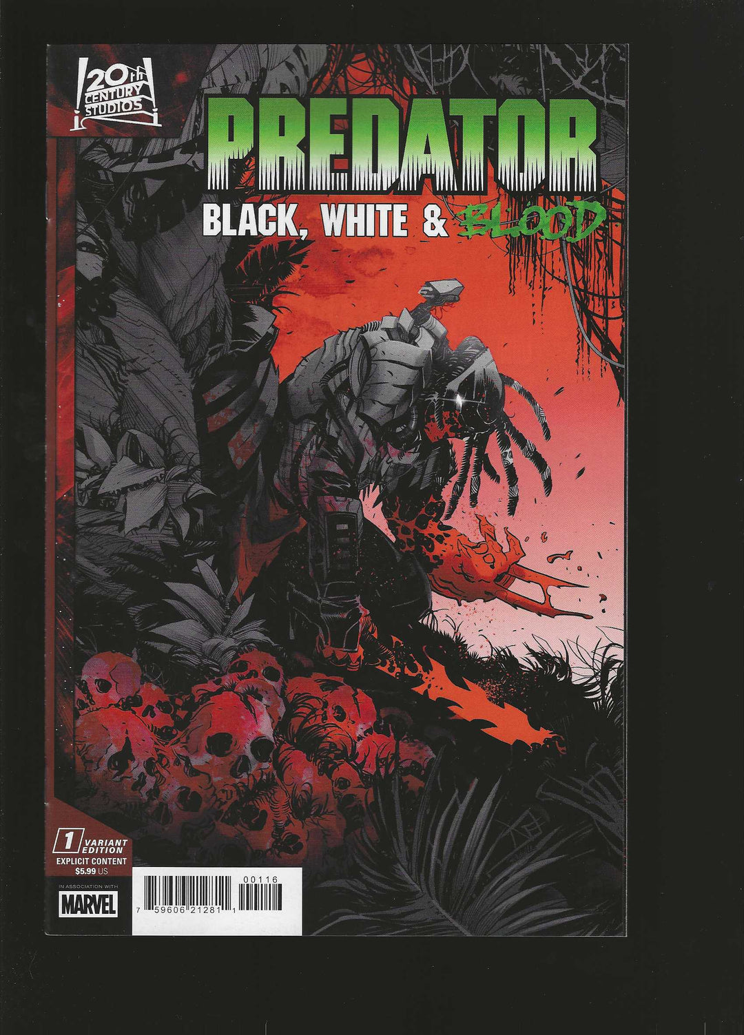 Predator Black White & Blood #1 Variant (1:25) Federico Vicentini Edition