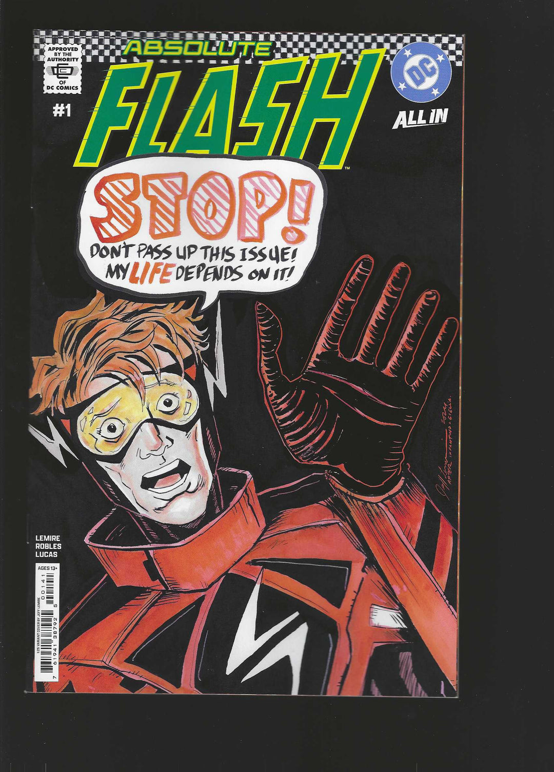 Absolute Flash #1 Cover I (1:25) Jeff Lemire Card Stock Variant