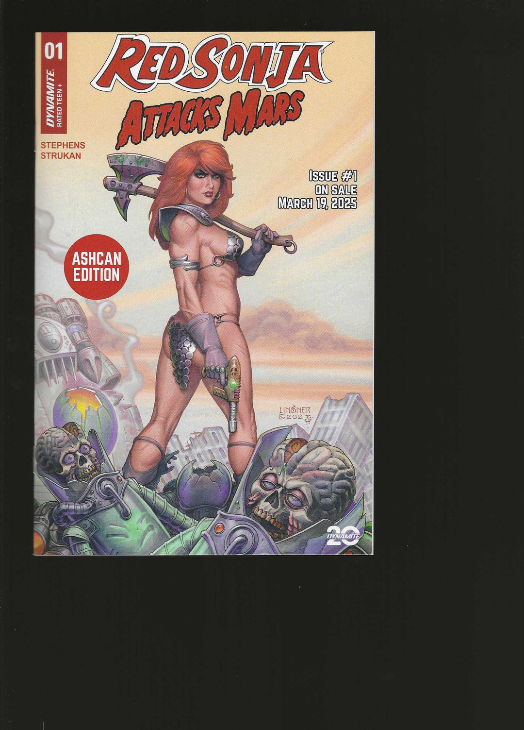 Red Sonja Attacks Mars (2025) #1 Cover A Linsner Ashcan Edition