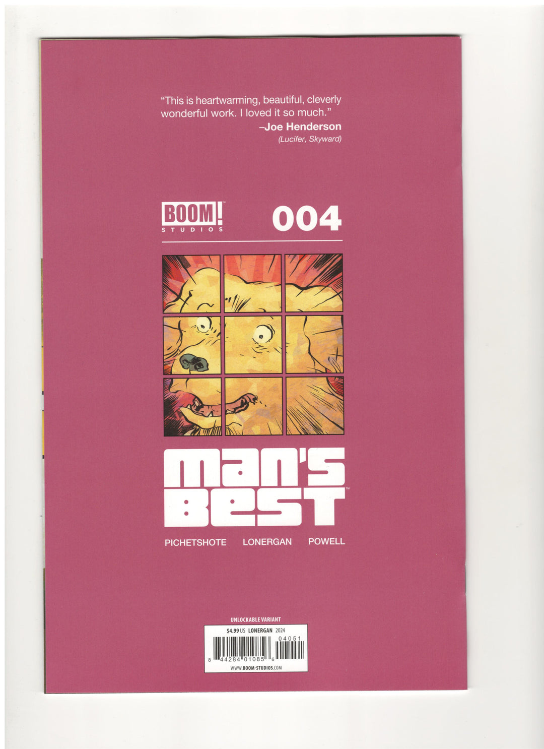 Mans Best #4 (Of 5) Cover E Lonergan Alternative Unlockable - One Per Store