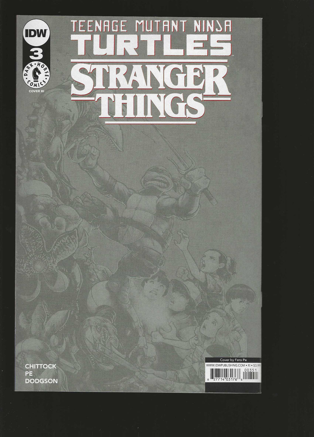 Teenage Mutant Ninja Turtles X Stranger Things #3 Variant E (1:25) Fero Pe Virgin Edition