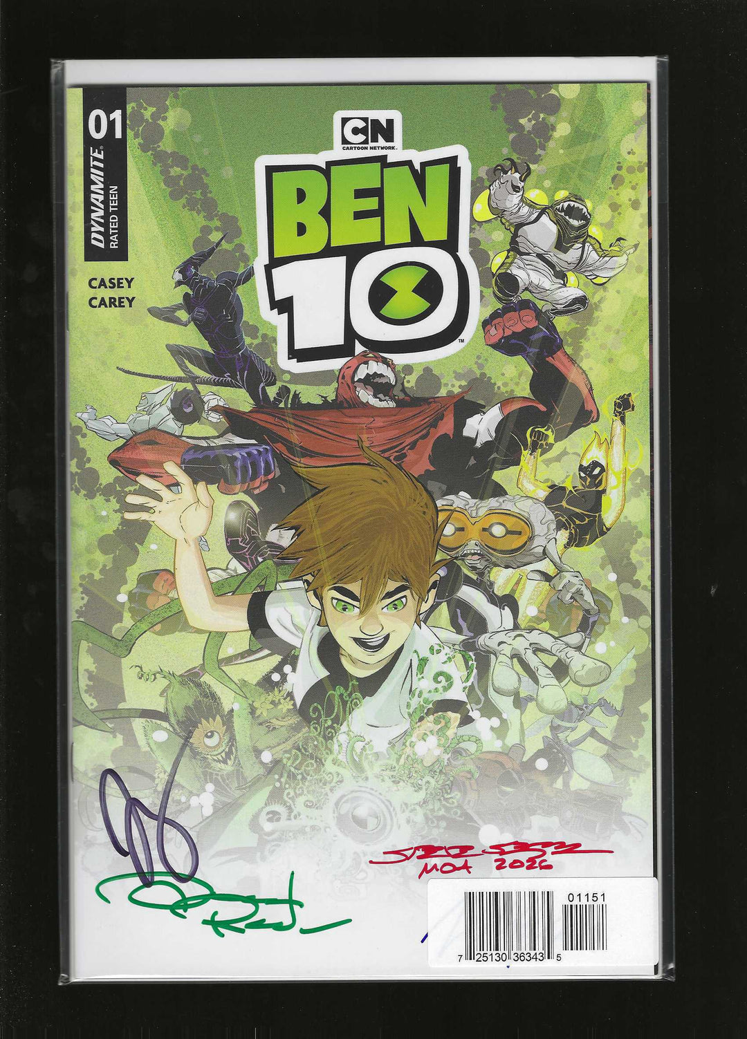 Ben 10 #1 Cover O (1:50) Signed Edition By Man Of Action Team Variant