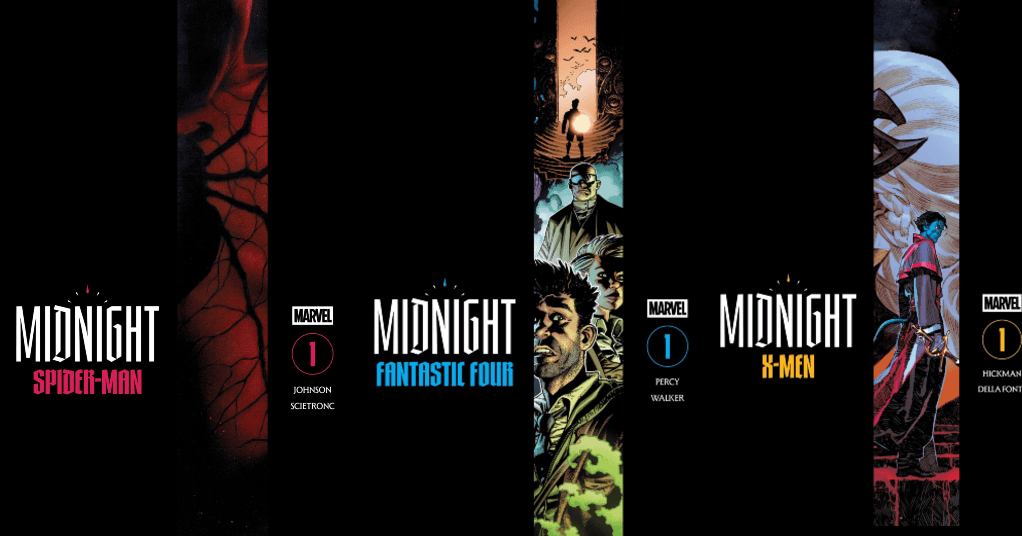 Midnight Marvel Titles (Fantastic Four #1, Spider-Man #1, and X-Men #1) [Lot of 3 Comics]