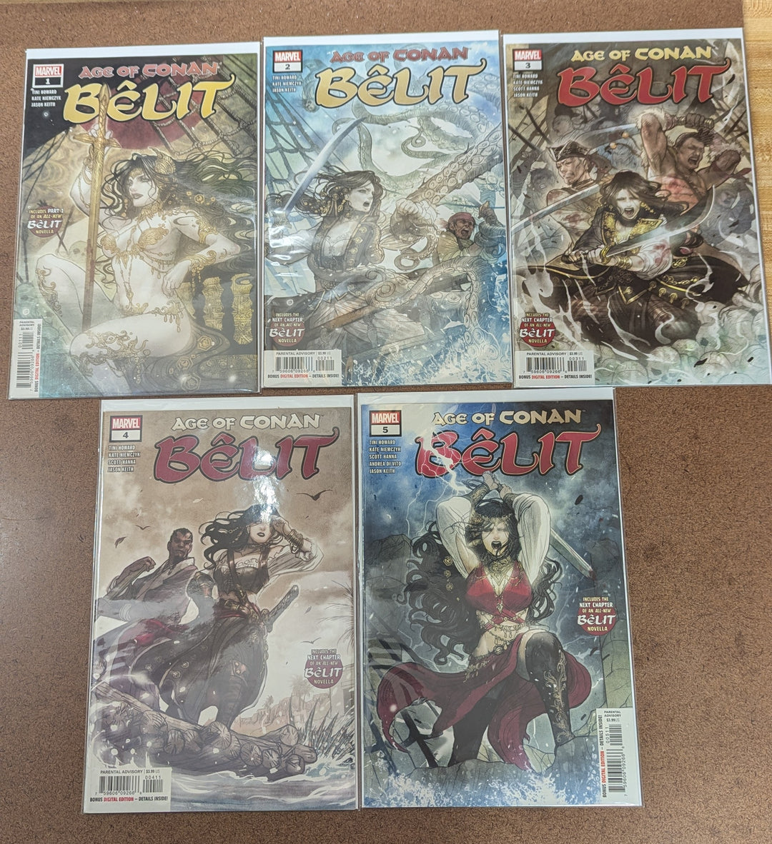 Lot of 5 Age Of Conan Belit: Queen Of Black Coast Marvel Comics #1-#5 Complete Set <OXL-01>