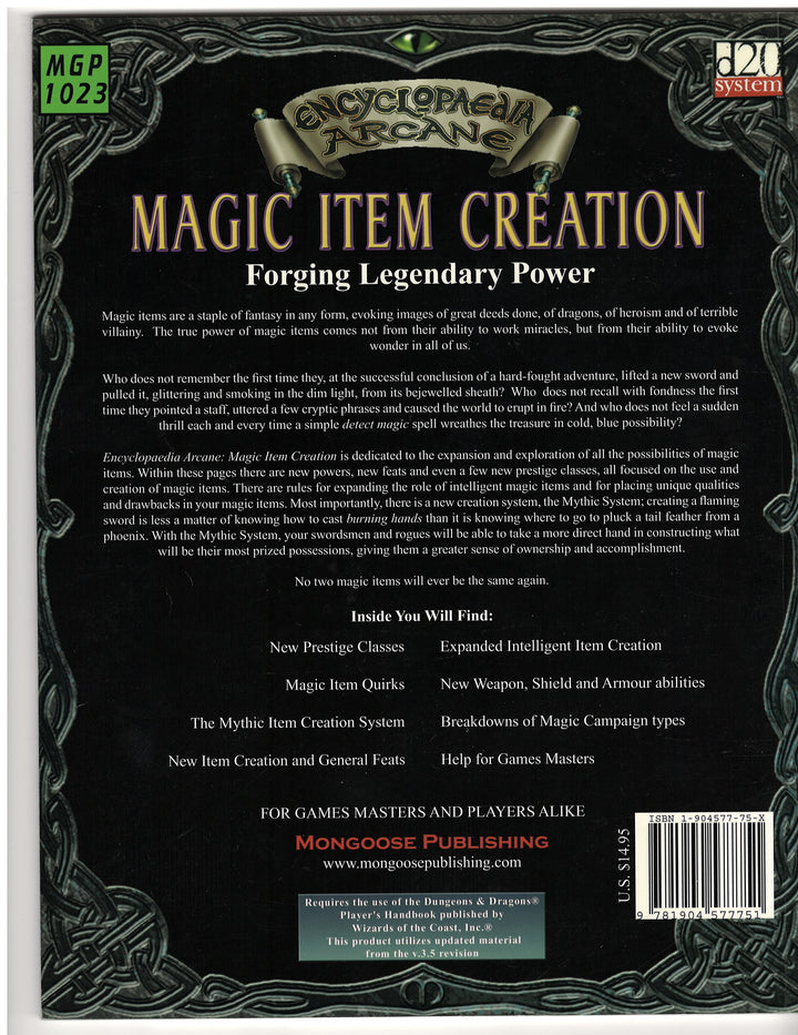 Magic Item Creation: Forging Legendary Weapons (2004) TPB NM-