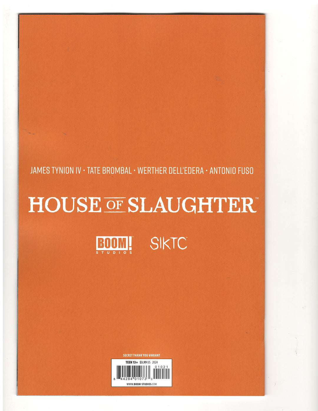 House Of Slaughter #21 Ashcan Secret Thank You Variant - One Per Store