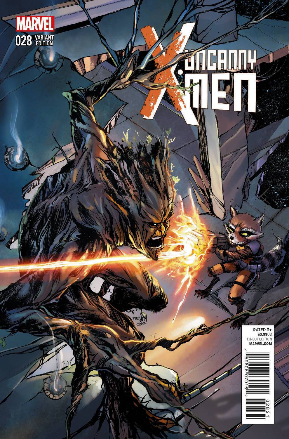 Uncanny X-Men (2013) #28 Rocket Raccoon And Groot Variant