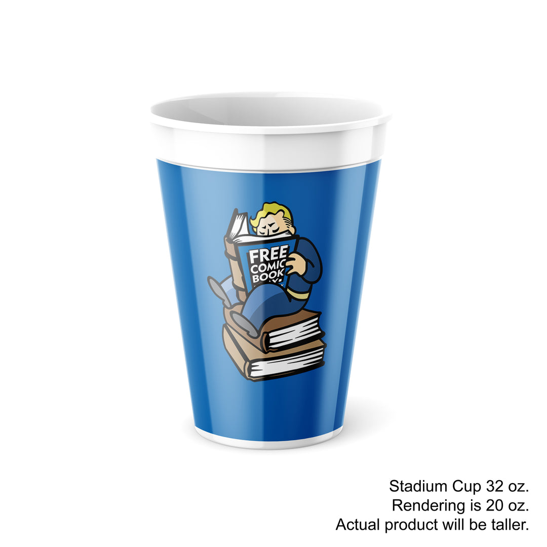 Free Comic Book Day 2025 Fallout Vault Boy Free Comic Book Day Previews Exclusive 32 Oz Souvenir Cup
