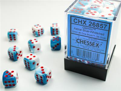 Chessex Gemini 12MM D6 Dice Block Set (36 Dice)