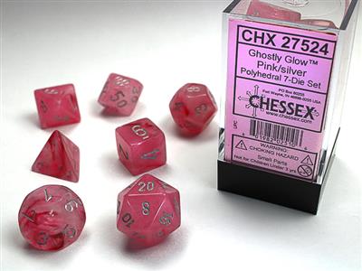 Chessex Ghostly Glow Polyhedral 7-Die Set