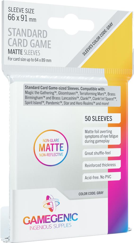 MATTE SLEEVES: STANDARD CARD GAME (66 X 91 MM)