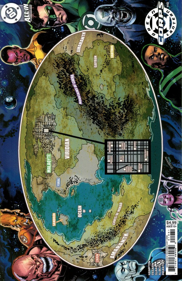 Green Lantern Corps (2025) #10 Cover C Tom Derenick Map Of Oa Card Stock Variant