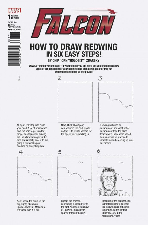 Falcon (2017) #1 Chip Zdarsky How To Draw Variant <BINS>