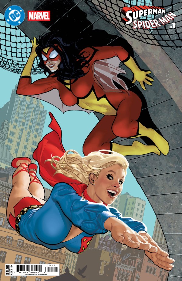 DC Marvel Superman Spider-Man #1 (One Shot) Cover I Adam Hughes Supergirl 70 S & Spider Woman 70 S Card Stock Variant <OFC>