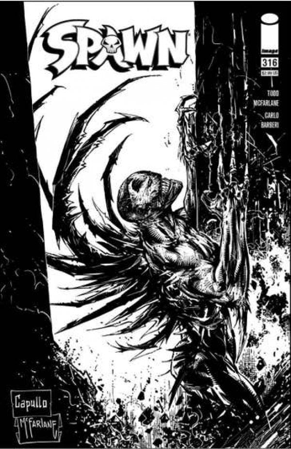 Spawn #316 Cover D Greg Capullo & Todd McFarlane Black & White Variant (1:5)