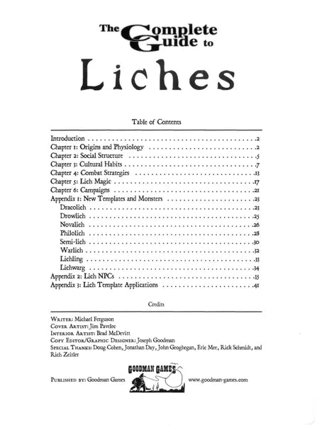 The Complete Guide to Liches (2003)