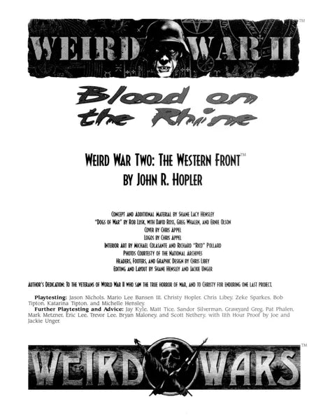 Weird War II: Blood on the Rhine (2001)