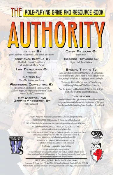 The Authority Role-Playing Game and Sourcebook (2004)