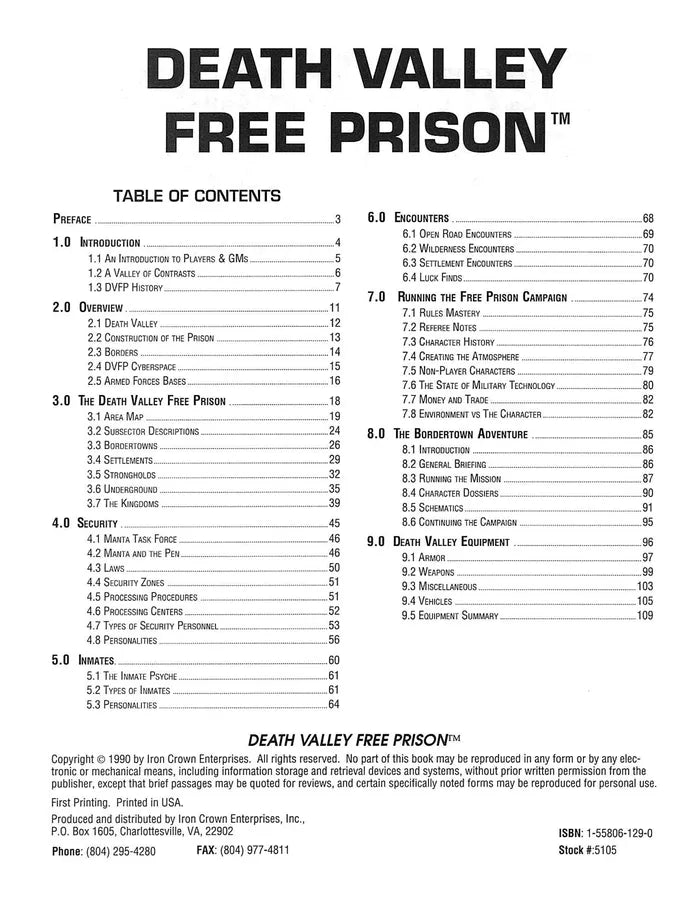 Cyber Space: Death Valley Free Prison (1990)