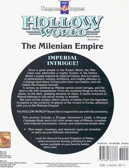 D&D: Hollow World: The Millenian Empire (1992) *SEALED*