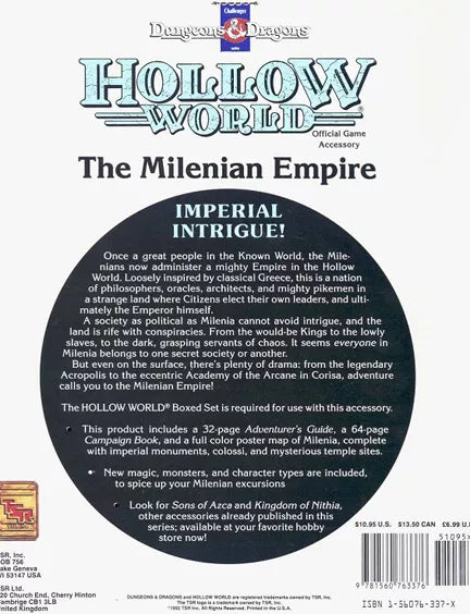 D&D: Hollow World: The Millenian Empire (1992) *All Materials Included*