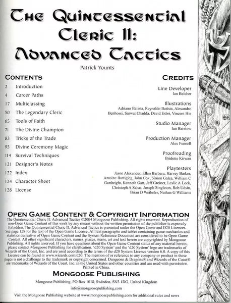 The Quintessential Cleric II: Advanced Tactics (2004)