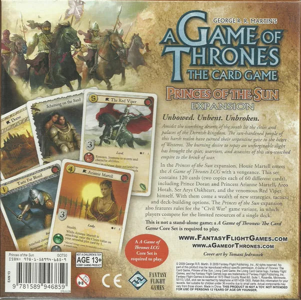 game of thrones card game first edition A Game of Thrones: the Card Game: Princes of the Sun Expansion