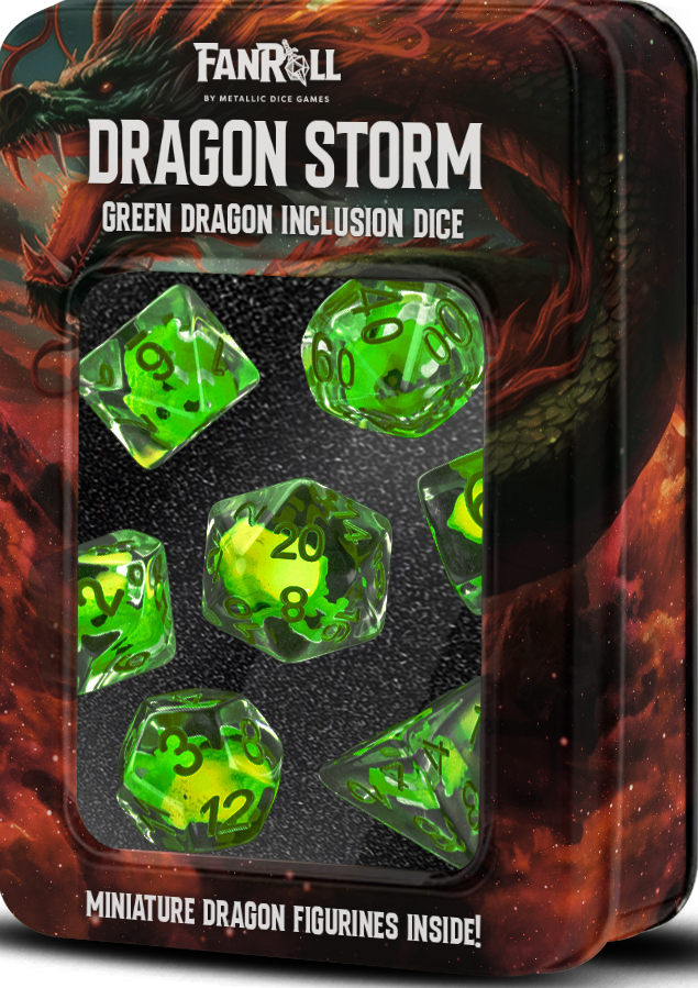 Dragon Storm: Inclusion Dice Set - Green Dragon