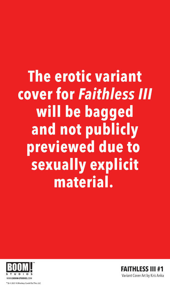 Faithless III #1 (Of 6) Cover B Erotic Variant Anka (Mature)