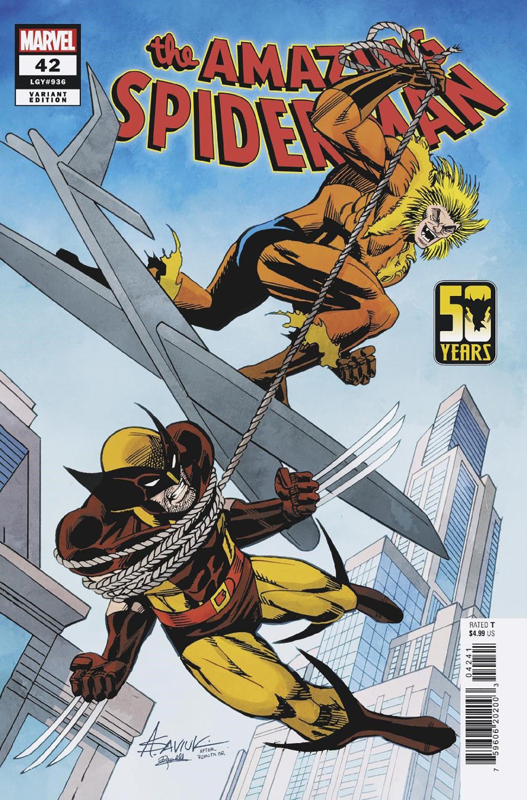 Amazing Spider-Man (2022) #42 Alex Saviuk Wolverine Wolverine Wolverine Variant [Gang War]