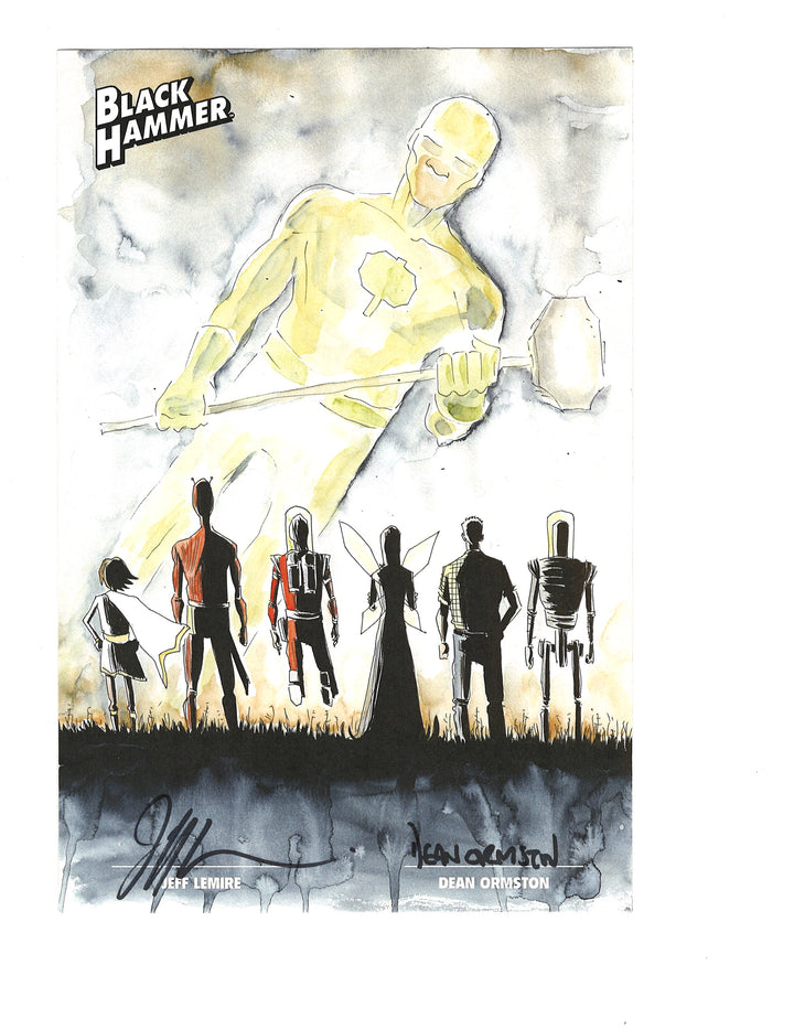 Black Hammer Tip-In Plates SIGNED by WRITER Jeff Lemire and ARTIST Dean Ormston OXV-01