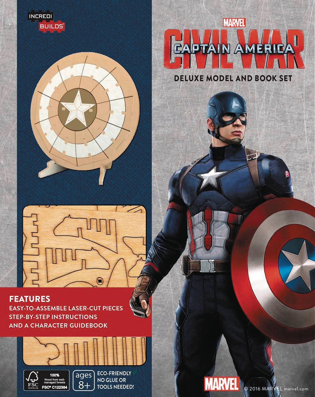 Incredibuilds Capt America Deluxe Model W Book