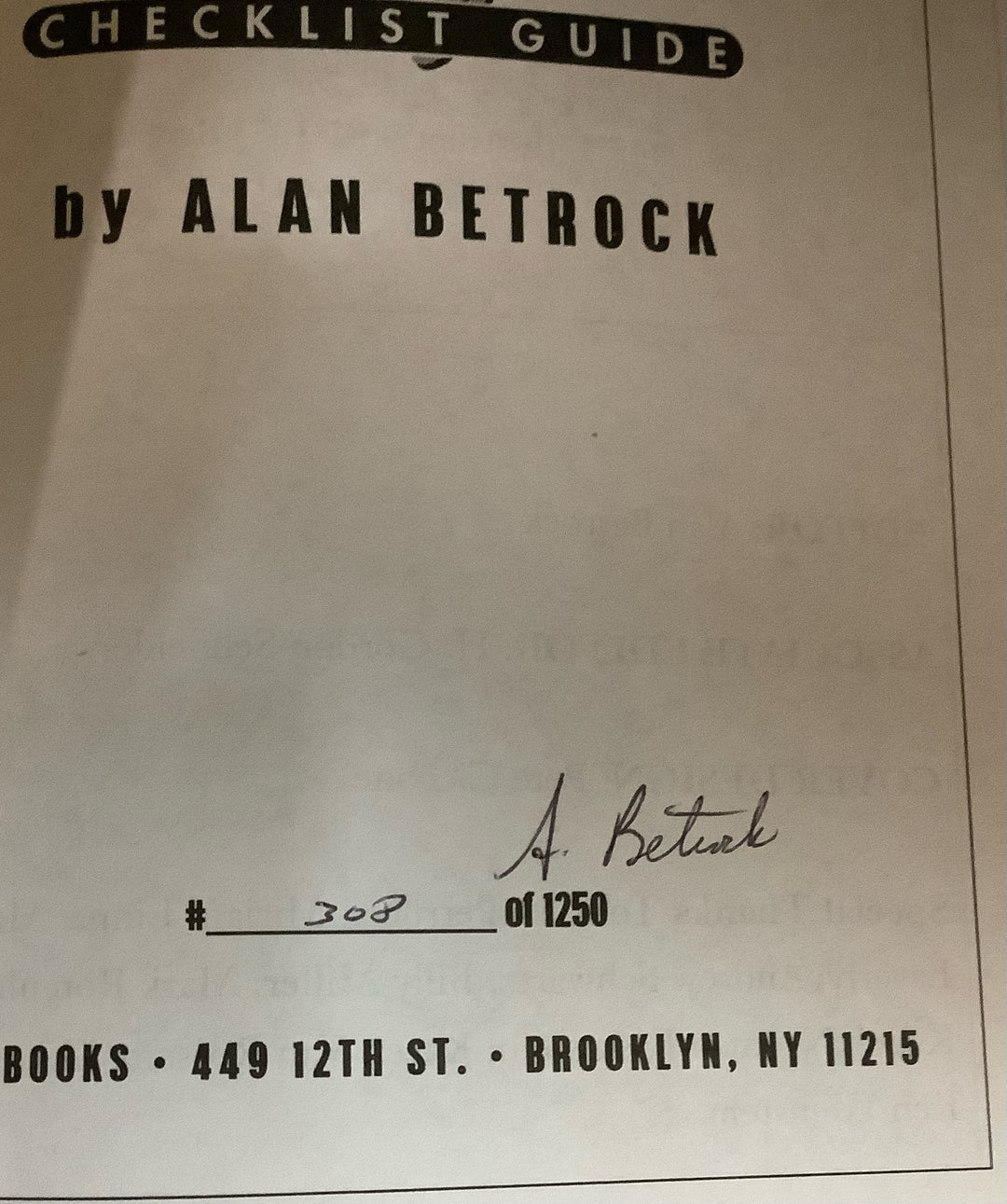 The Cult Magazine Checklist Guide - 1945-1973 SIGNED and NUMBERED 308/1250 by Alan Betrock OXD-11